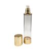 120ml Airless Lotion Bottle – HDPE Plastic – White Pump Closure – Metallic Cap, Collar & Base – Clear Container - Airless packaging