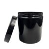 500g Rome Jar – PP Plastic – Solid Black – PP Plastic Screw Closure with Shive - Jars