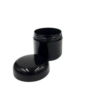 50g Venice Jar – PP Plastic – Solid Black – With Closure - Jars