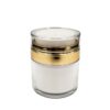 50ml Airless Jar – Pump Cap Closure – HDPE Plastic – Double Walled – Metallic Collar – Solid White - Airless packaging