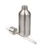 50ml Aluminium Bottle – With White Tip Pipette Dropper – Silver Collar (24mm Neck) - Bottles