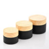 50ml Black Glass Jars with PP Bamboo printed lids - Jars